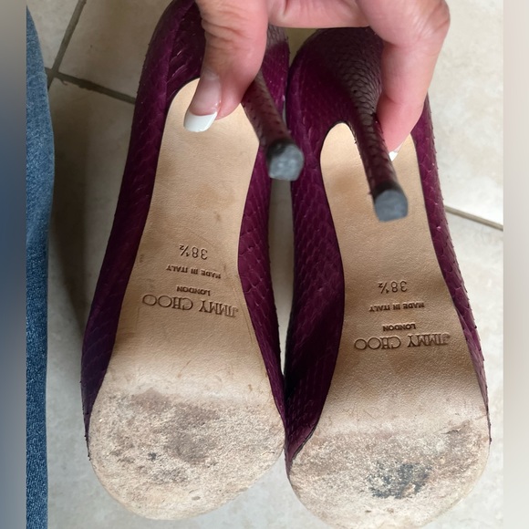 Jimmy Choo matte snakeskin platform heels - Picture 6 of 7